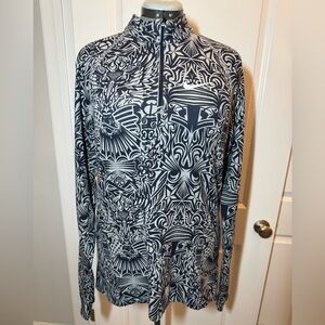 EUC Nike Blue and Gray Graphic quarter zip up. Light weight Sz Medium